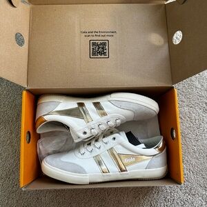 Gola Women's White and Metallic Gold Sneakers